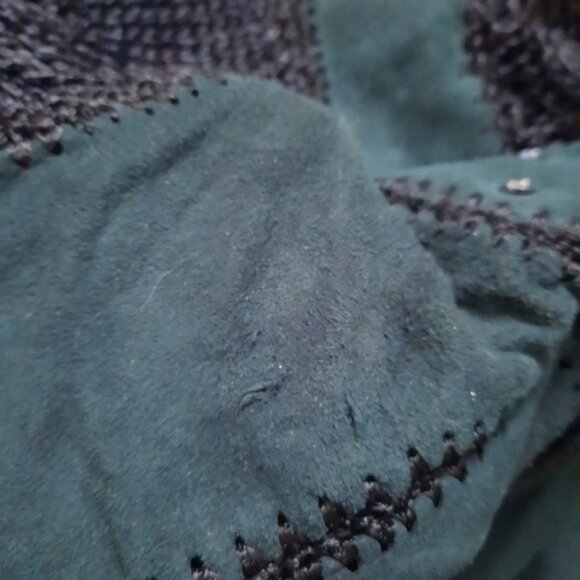 Vintage Faux Suede and Knit Long Sleeve Sweater - Picture 13 of 14